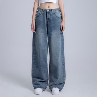 Quần jeans ống rộng xanh bạc blue Backseat JEANS