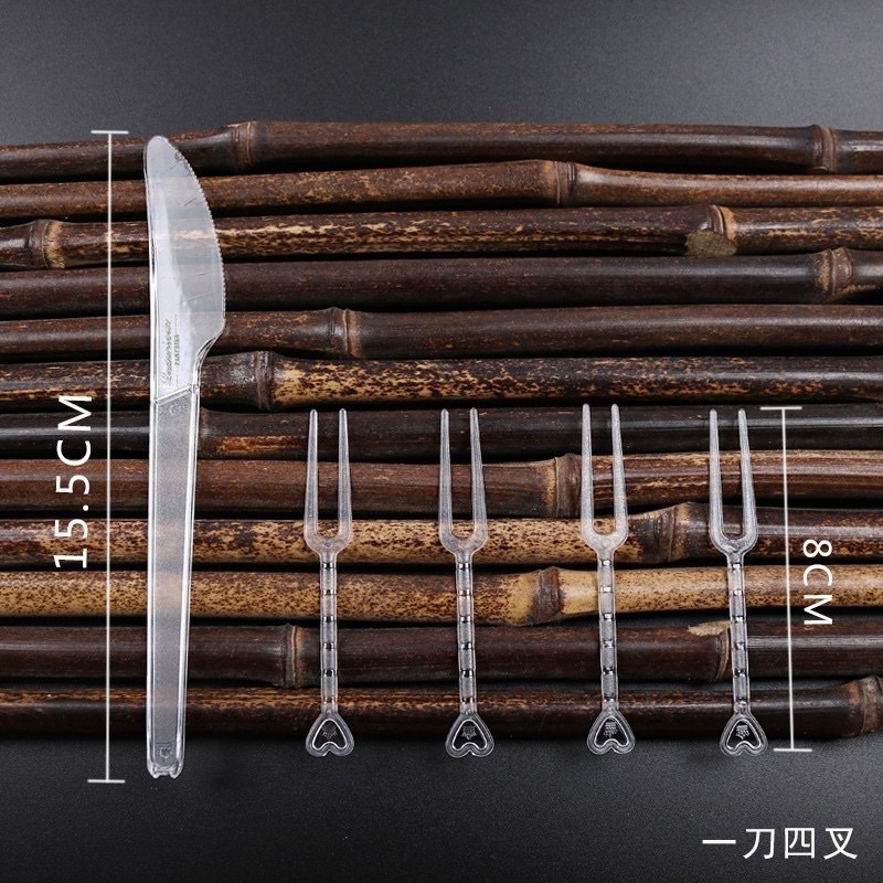 Bộ dao dĩa nhựa cắt bánh trung thu