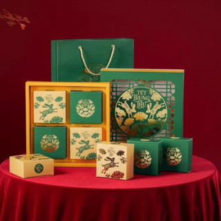 Hộp bánh trung thu 4 bánh mẫu Khu Vườn quà biếu