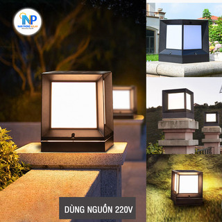 Đèn trụ cổng trang trí ngoài trời trụ cột , tường rào KT 21*21*26