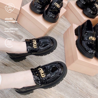 Giày mọi moca miu miu da bóng fullbox