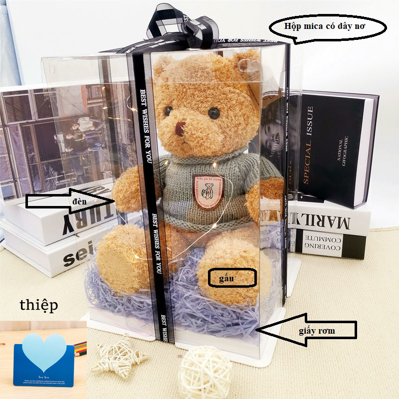 Set quà tặng gấu bông teddy nâu tặng trẻ em, bạn gái dịp 20 tháng 10, ,giáng sinh, trung thu, sinh nhật 10xtimes
