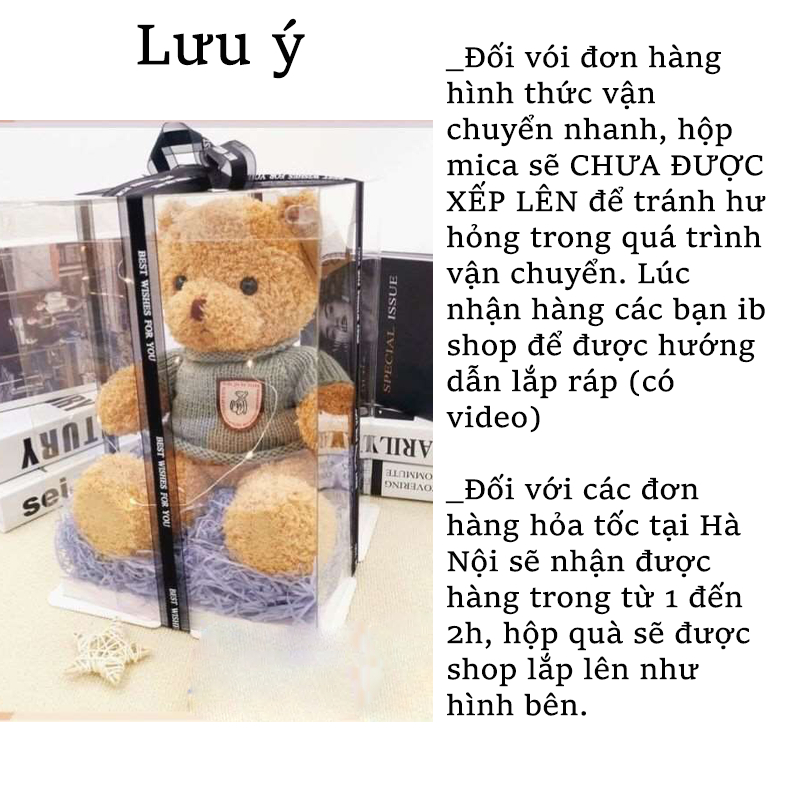 Set quà tặng gấu bông teddy nâu tặng trẻ em, bạn gái dịp 20 tháng 10, ,giáng sinh, trung thu, sinh nhật 10xtimes