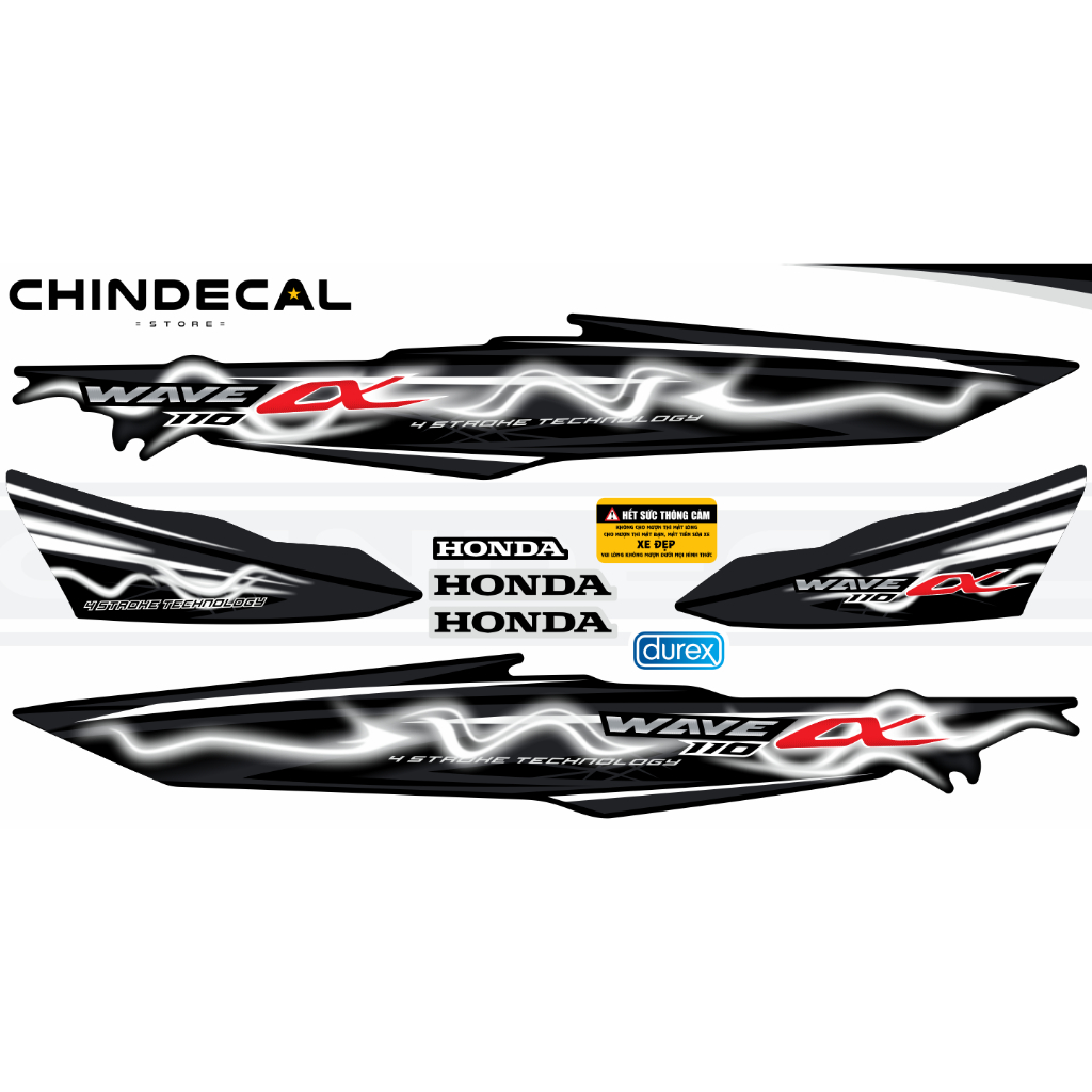 Tem xe WAVE ALPHA  110 mẫu mới hot nhất | Chống bay màu | 831412