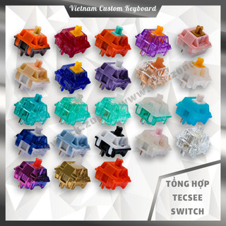 Tecsee Switch | Hiệu Năng Cao Thiết Kế Đẹp | Porcelain Blues Purple Metal Gateron Akko | Dùng Cho Bàn Phím | VCK