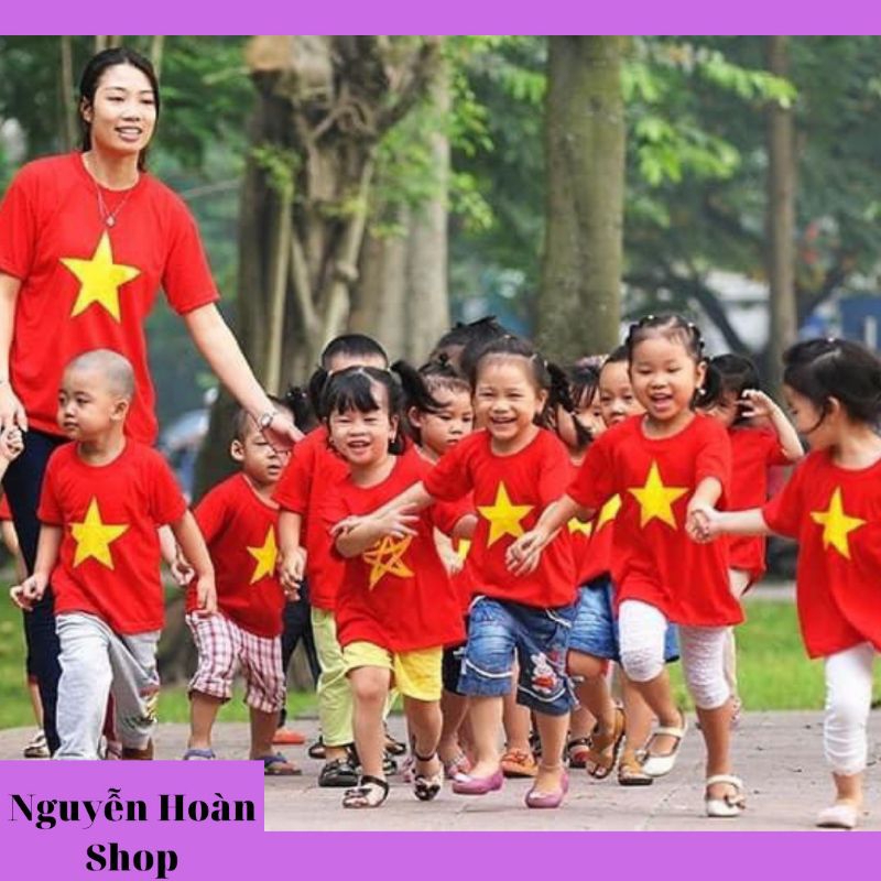 áo cờ đỏ sao vàng chất cotton mịn mát.