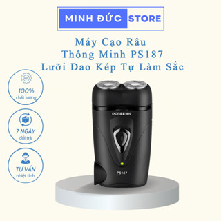 💚   Máy Cạo Râu Thông Minh FLYCO Poree PS187 Lưỡi Dao Kép Tự Làm Sắc, Sử Dụng Pin Sạc Tiện Lợi, lưỡi kép