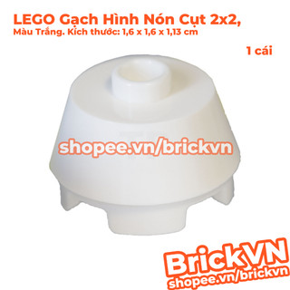 [1 Cái] LEGO Gạch Hình Nón Cụt 2x2, Màu Trắng ID 4649167 98100