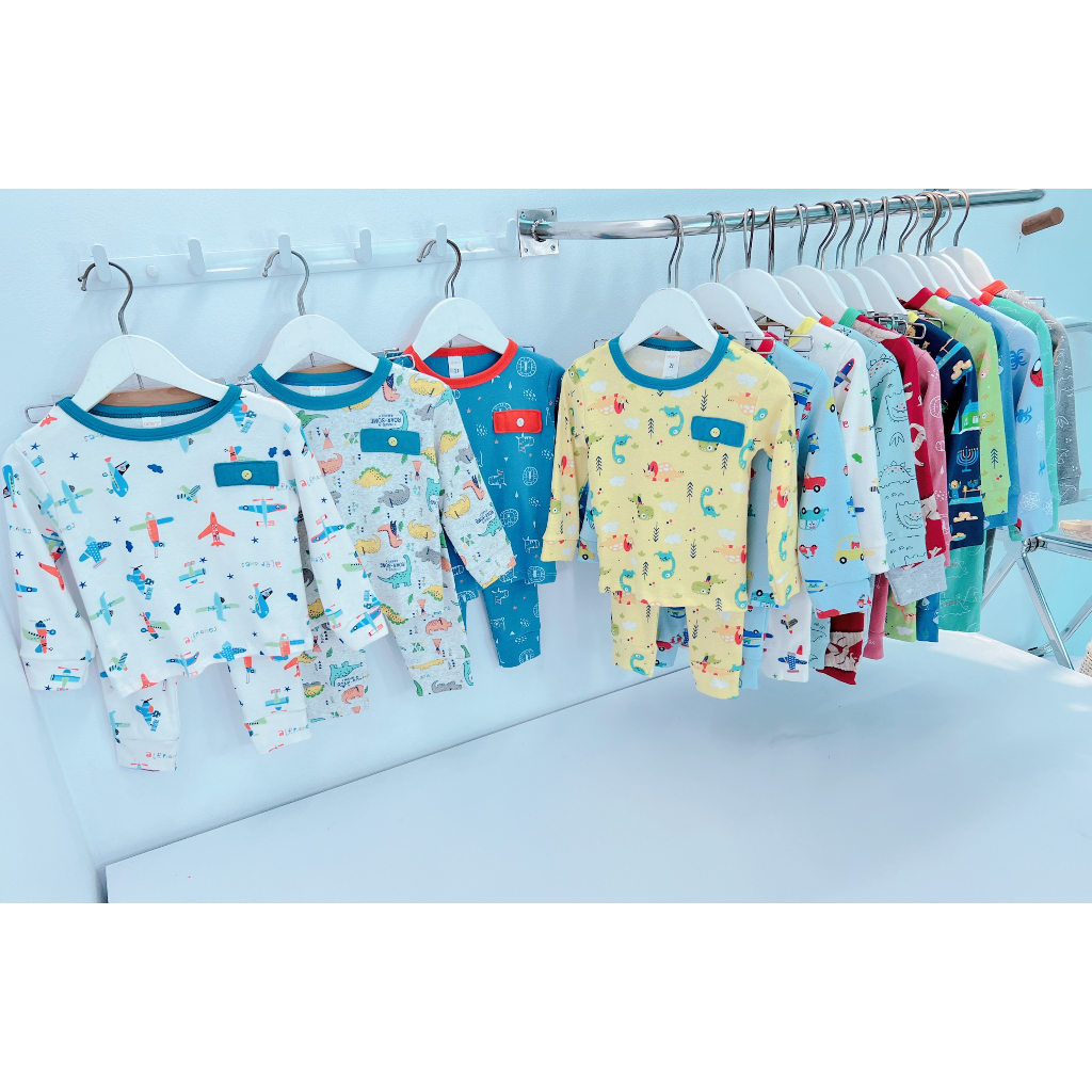 Bộ quần áo dài tay Cater Sài Gòn, vải cotton mềm mịn, co giãn thoải mái cho bé trai, bé gái BD41