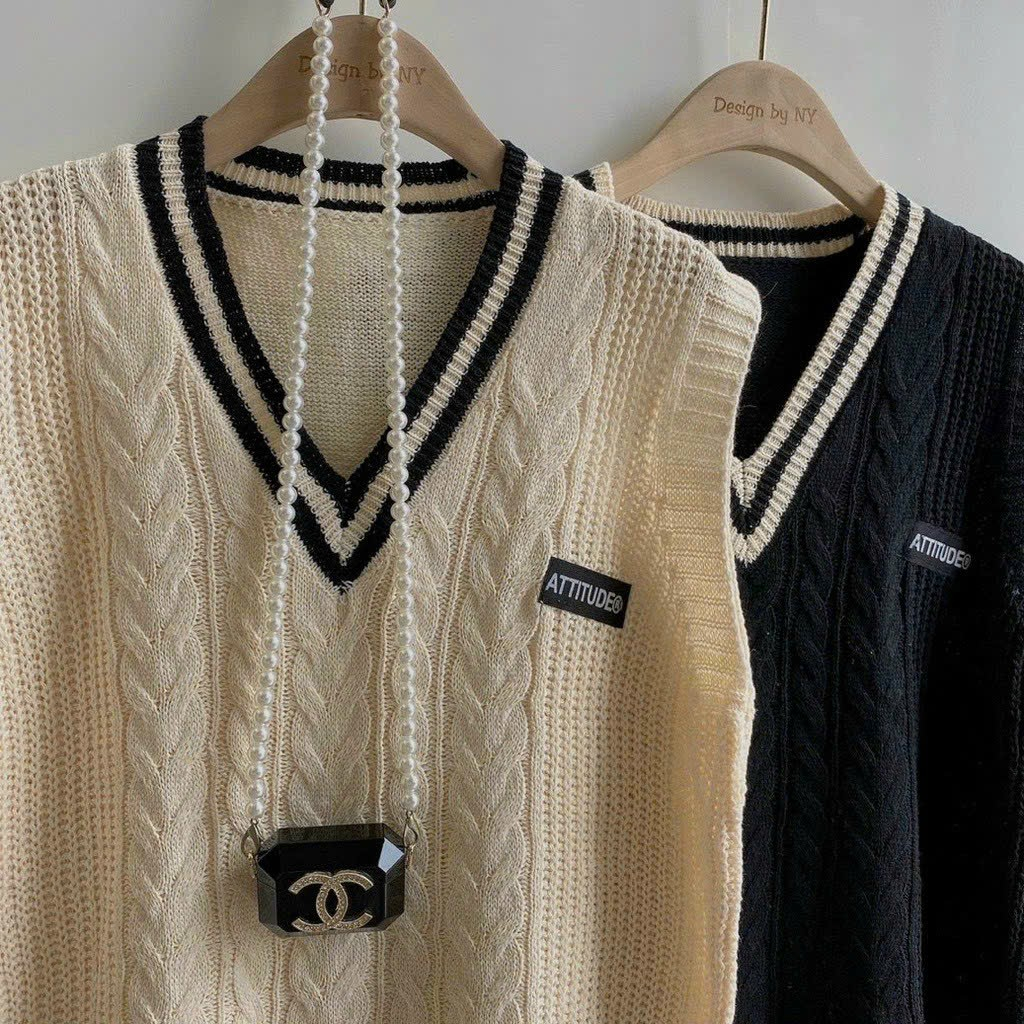 Áo gile len học sinh dáng rộng Hadu shop