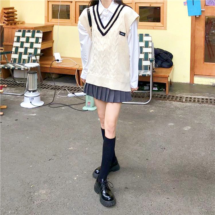 Áo gile len học sinh dáng rộng Hadu shop