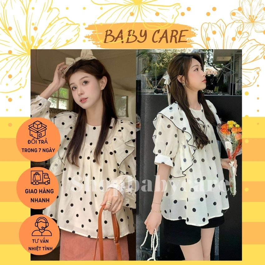 ÁO BẦU BABYDOLL CÁNH TIÊN CHẤM BI MỀM MỊN- ÁO TƠ LỤA 2 LỚP CHẤT ĐẸP MẶC HÈ THOẢI MÁI