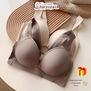 Áo lót bầu Chicmom chất liệu su non cho con bú và sau sinh không gọng nâng đỡ chống chảy sệ cho mẹ bầu mới CM165