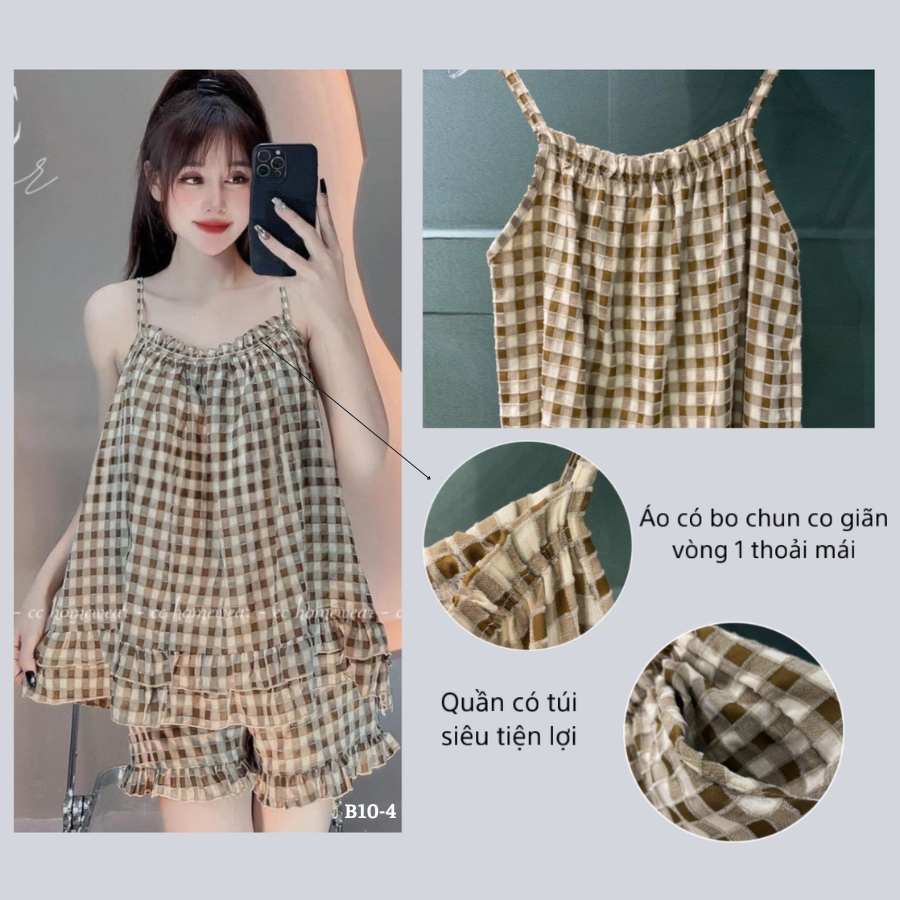 Bộ đũi kẻ vân nổi B10 hàng hiệu CC HOMEWEAR