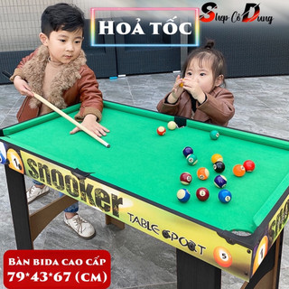 Bida bàn gỗ dài 80cm đồ chơi cho bé , bi-a, bi da xịn