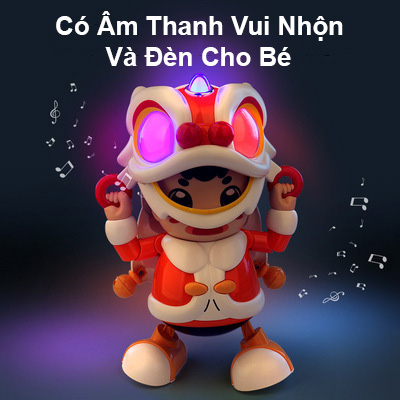 Đồ Chơi Cậu Bé Múa Lân Nhảy Múa Vui Nhộn Theo Âm Nhạc Và Đèn Siêu Dễ Thương - Đồ Chơi Giáo Giục Sớm Dành Cho Bé