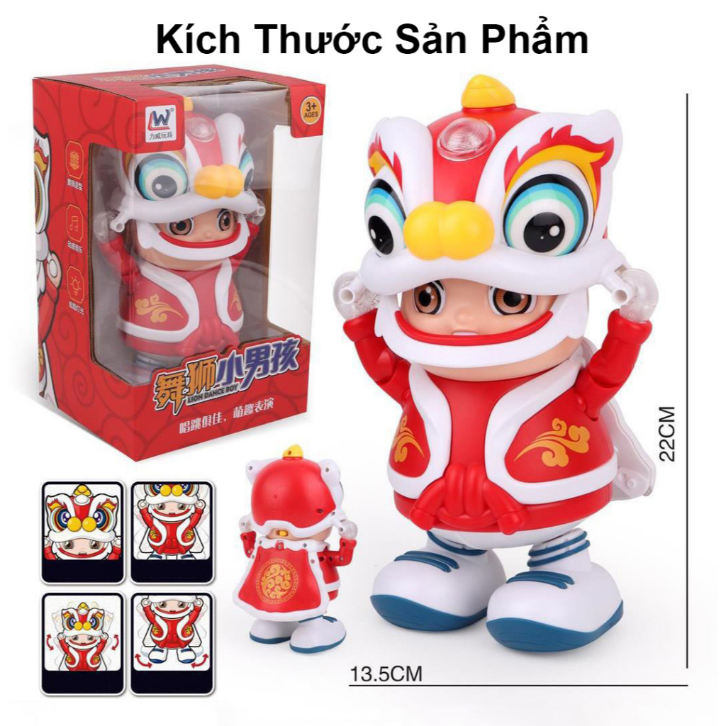 Đồ Chơi Cậu Bé Múa Lân Nhảy Múa Vui Nhộn Theo Âm Nhạc Và Đèn Siêu Dễ Thương - Đồ Chơi Giáo Giục Sớm Dành Cho Bé