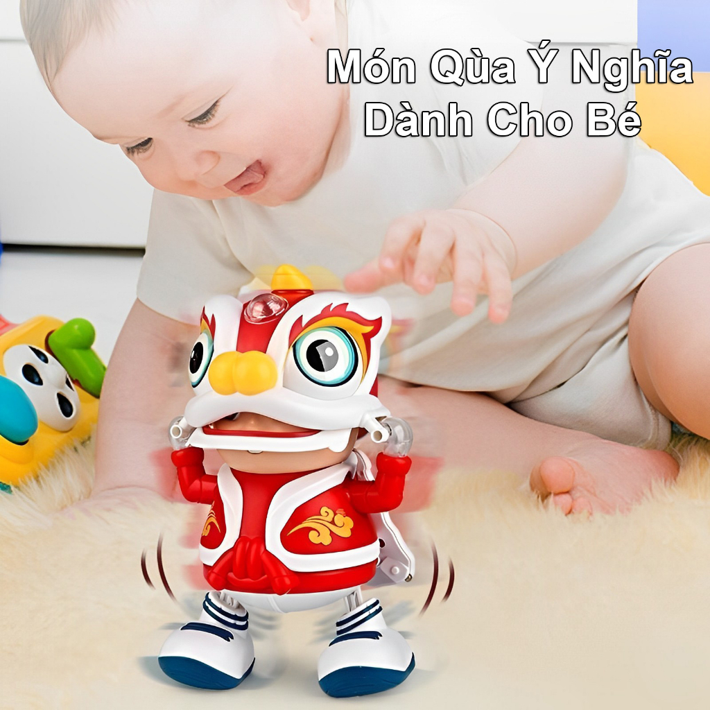 Đồ Chơi Cậu Bé Múa Lân Nhảy Múa Vui Nhộn Theo Âm Nhạc Và Đèn Siêu Dễ Thương - Đồ Chơi Giáo Giục Sớm Dành Cho Bé