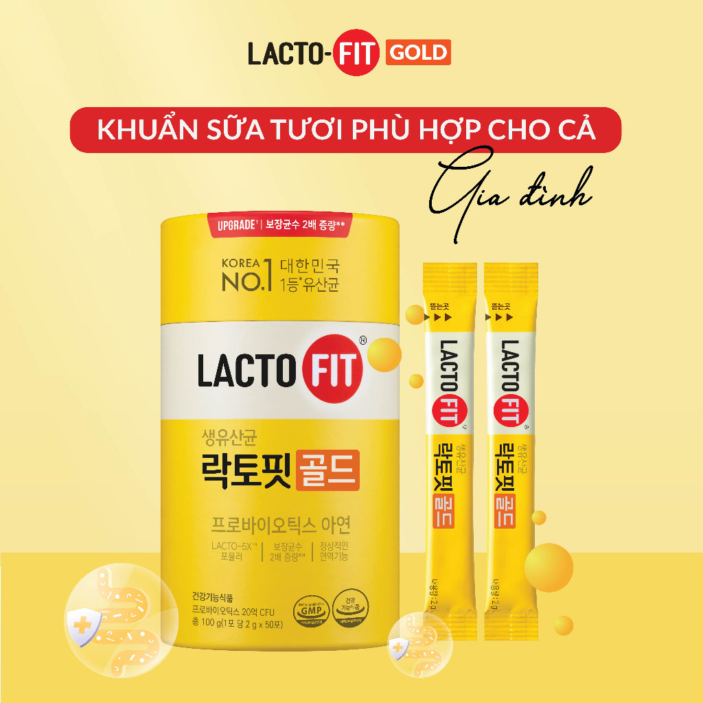 30 Gói Men Vi Sinh LACTO-FIT GOLD Bổ Sung Lợi Khuẩn Cải Thiện Đường Ruột Khỏe Mạnh (30 gói x 2g)