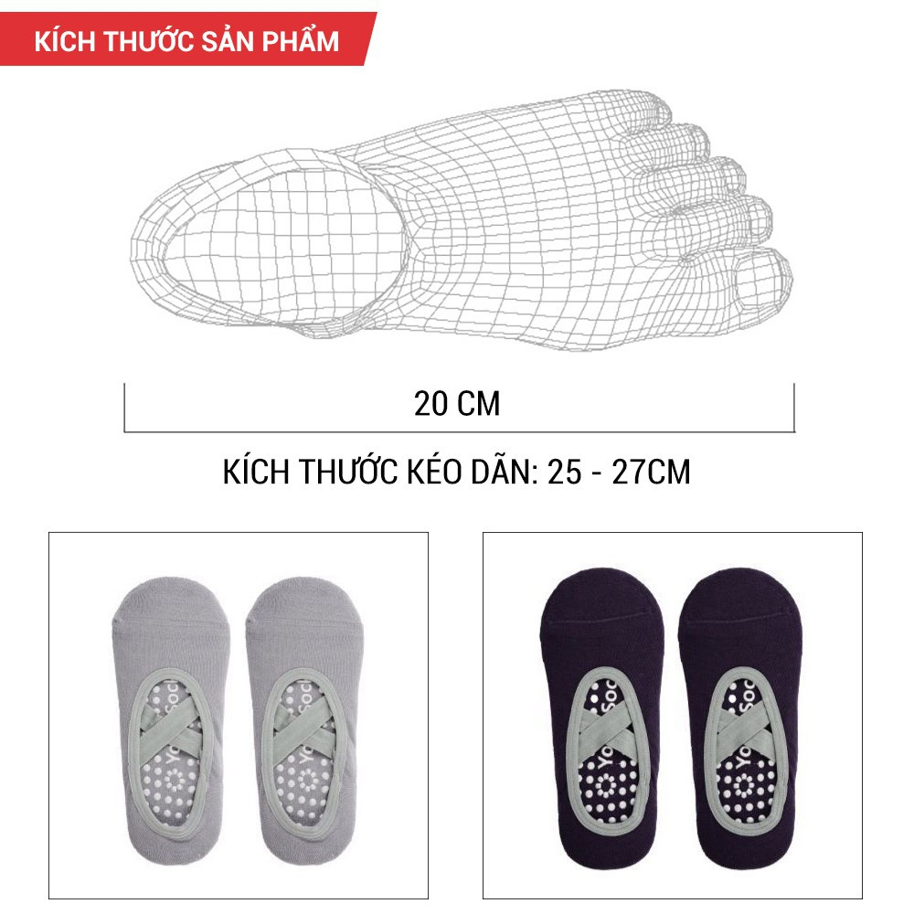Vớ Tập Yoga, Tất Tập Yoga Tập Pilates Có Hạt Silicon Chống Trượt Topbody- SOCKS04