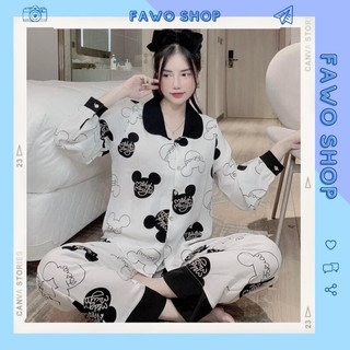 Đồ ngủ pijama dài, đồ ngủ nữ mặc nhà họa tiết xinh xắn, dễ thương
