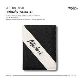 Ví Vải Đứng Nam Nữ Màu Phối Polyester Kháng Nước Unisex Gập Đựng Thẻ Midori Local Brand M Mido