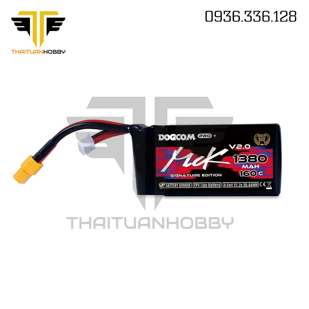 Combo 2 Pin Dogcom Mck V2.0 1380mah 6s 160c