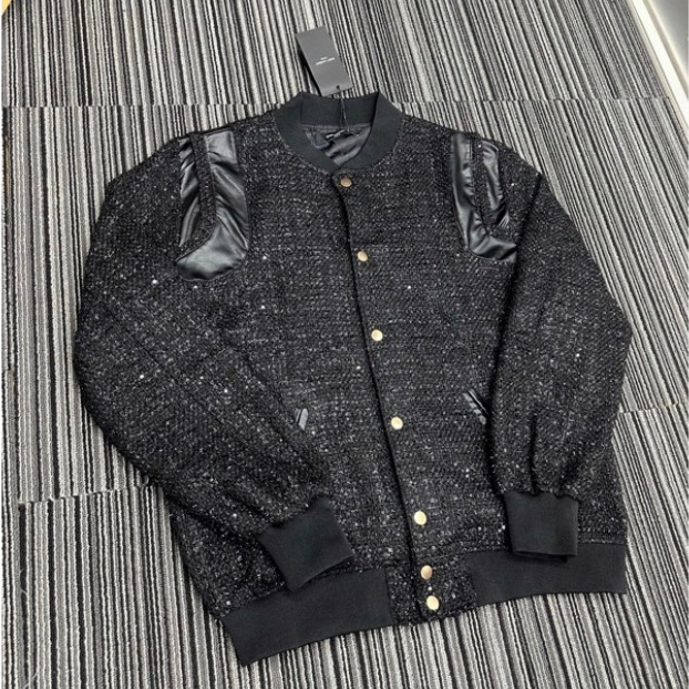 Áo Khoác Teddy Dạ Nhũ Kim Tuyến - Áo Bomber Teddy Dạ Nhũ Kim Tuyến Hàng Xuất Khẩu Chất Dạ Cực Đẹp Hot Trend