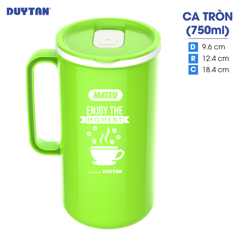 Ca tròn nhựa DUY TÂN Matsu 750ml (9.6 x 12.4 x 18.4 cm) - 14440 - Giao màu ngẫu nhiên