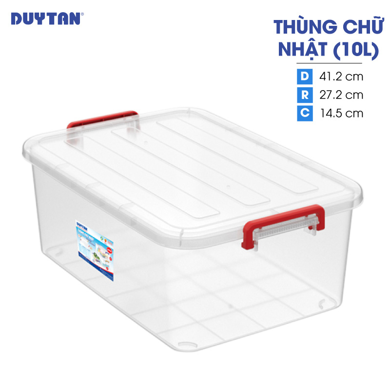 Thùng chữ nhật nhựa DUY TÂN 10 lít (43 x 28 x 15 cm) - 11159