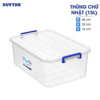 Thùng chữ nhật nhựa DUY TÂN 15 lít (46 x 32 x 16 cm) - 11166
