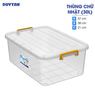 Thùng chữ nhật nhựa DUY TÂN 30 lít (57 x 38 x 21 cm) - 11173