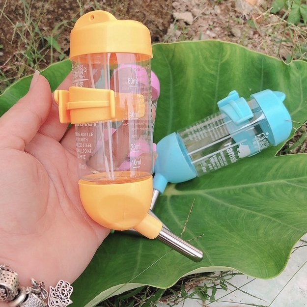 Bình nước bi cho hamster, thỏ, sóc, nhím, bọ, chó, mèo 80ml