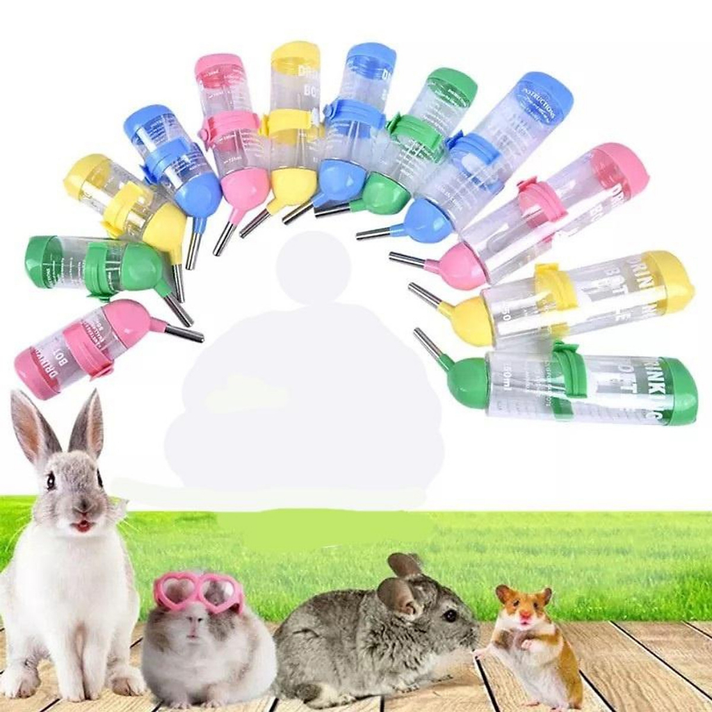 Bình nước bi cho hamster, thỏ, sóc, nhím, bọ, chó, mèo 80ml