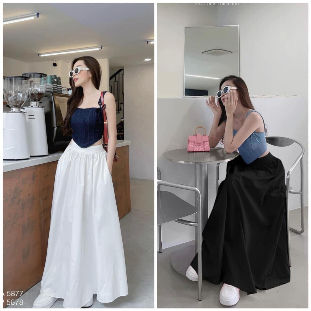 🍒🍒🍒 🌵🌵ÁO DÂY KHOEN CỘT NƠ CHÍP BIN . DÂY KÉO SAU LƯNG  CHẤT JEAN LỤA MỊN LYIE