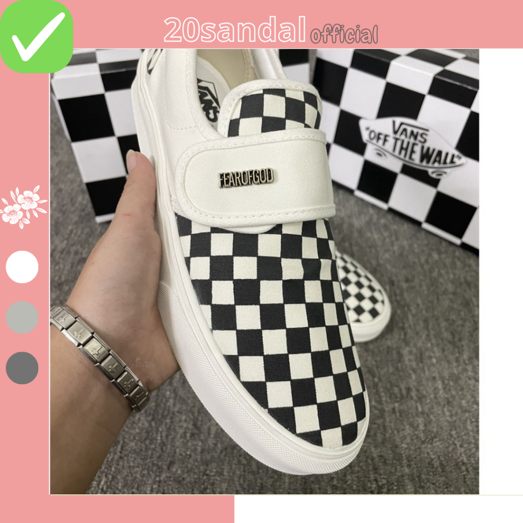 Giày Vans Caro Dán,Giày Vans Caro Dán FOG Đen Trắng Phong Cách Thời Trang Full Box Bill Hàng 1 1