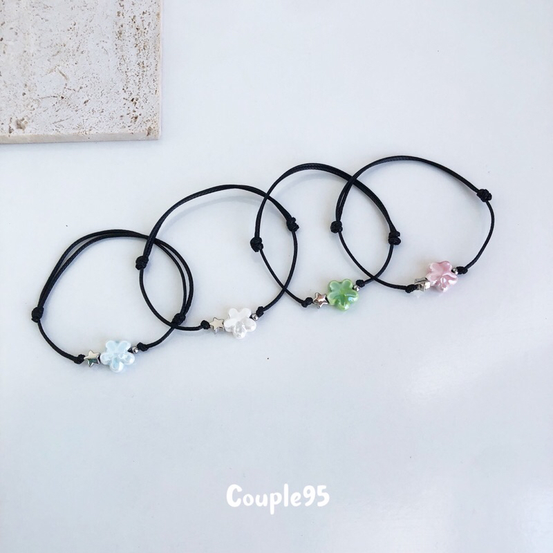 Vòng tay nam, nữ bông hoa gốm