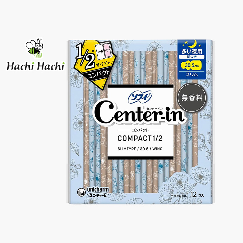 Băng vệ sinh ban đêm Sofy Center In Compact Slim cánh 30.5cm  - Hachi Hachi Japan Shop