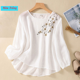Áo nữ dài tay, chất Đũi xước tơ
