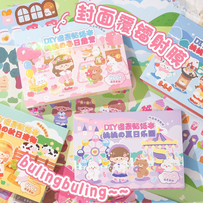 Sổ sticker bé gái 12 tấm dễ thương- Happyfunny