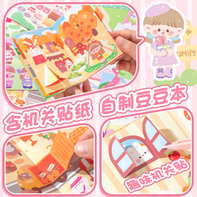 Sổ sticker bé gái 12 tấm dễ thương- Happyfunny