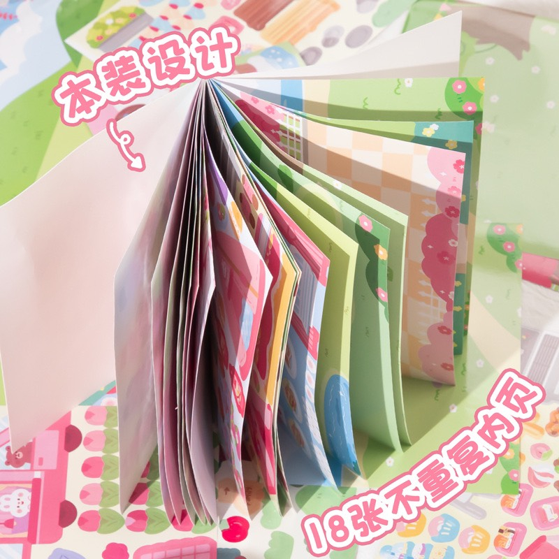 Sổ sticker bé gái 12 tấm dễ thương- Happyfunny