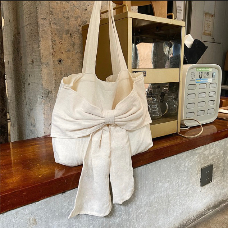 Túi vải crepe nơ to xinh xắn