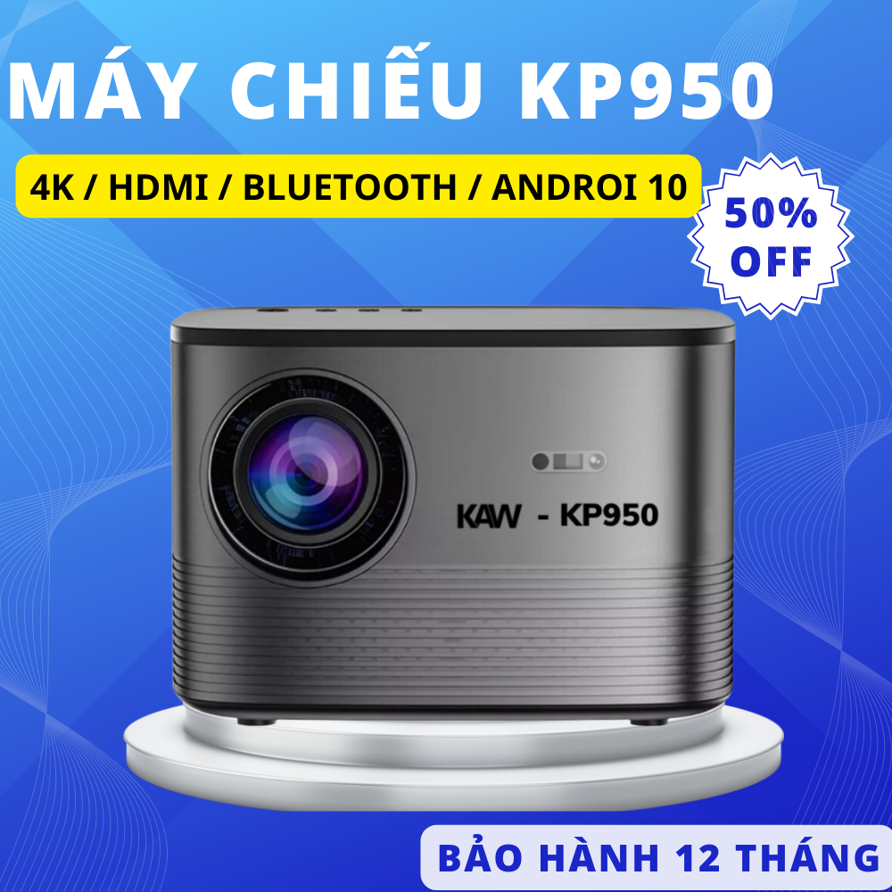 Máy chiếu KP950 hỗ trợ 4K, Máy chiếu phim có sẵn hệ điều hành độ sáng lớn bảo hành 12 tháng