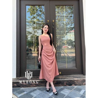 Đầm maxi sát nách nhún eo Datasco