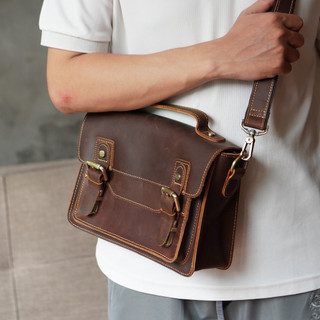 Túi đeo chéo da bò thật cao cấp cặp đeo chéo da bò c05 - black bag