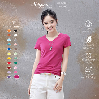Áo Thun Trơn Cổ Tim Thái Cao Cấp Nhiều Màu, Áo Thun Thái Trơn YUNA Chất Vải Xịn Đẹp