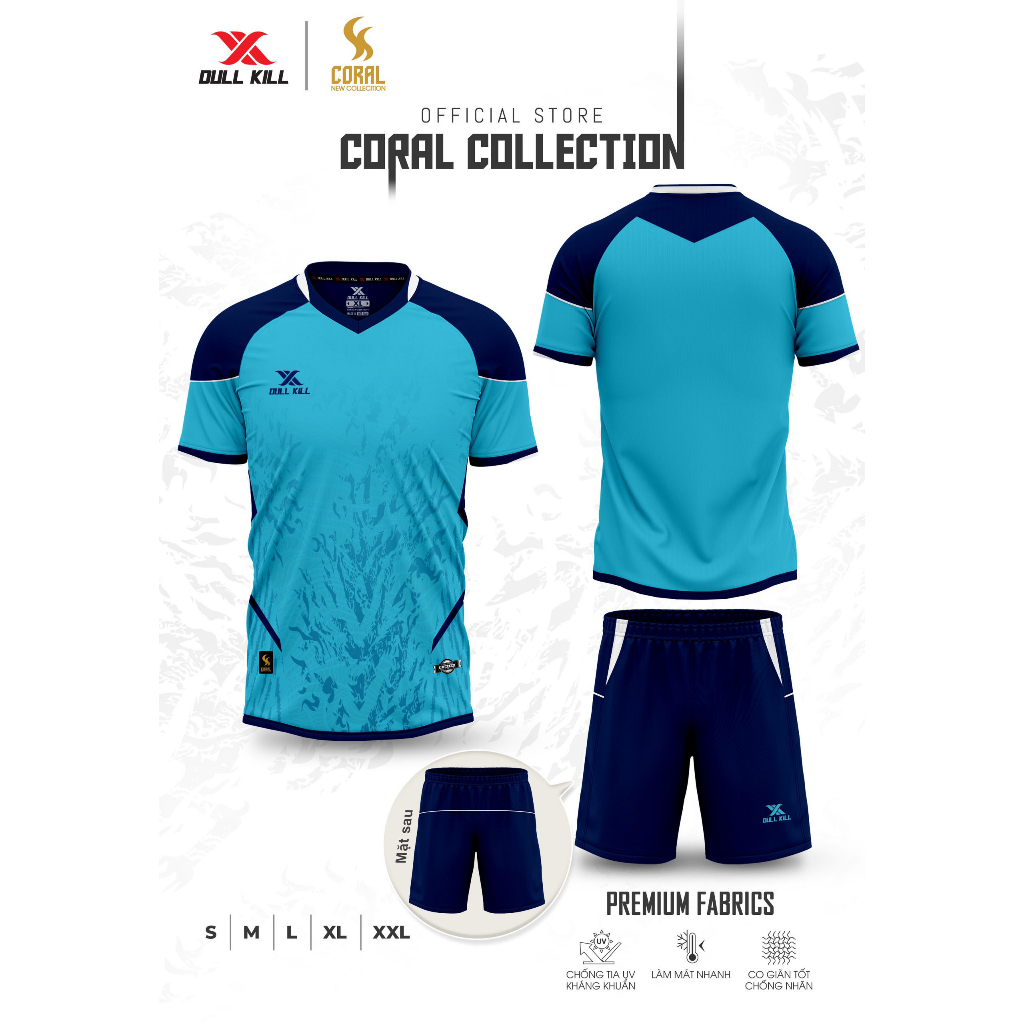 Áo Bóng Đá Dullkill Coral Chất Vải Thoáng Mát, Thấm Hút Mồ Hôi Tốt
