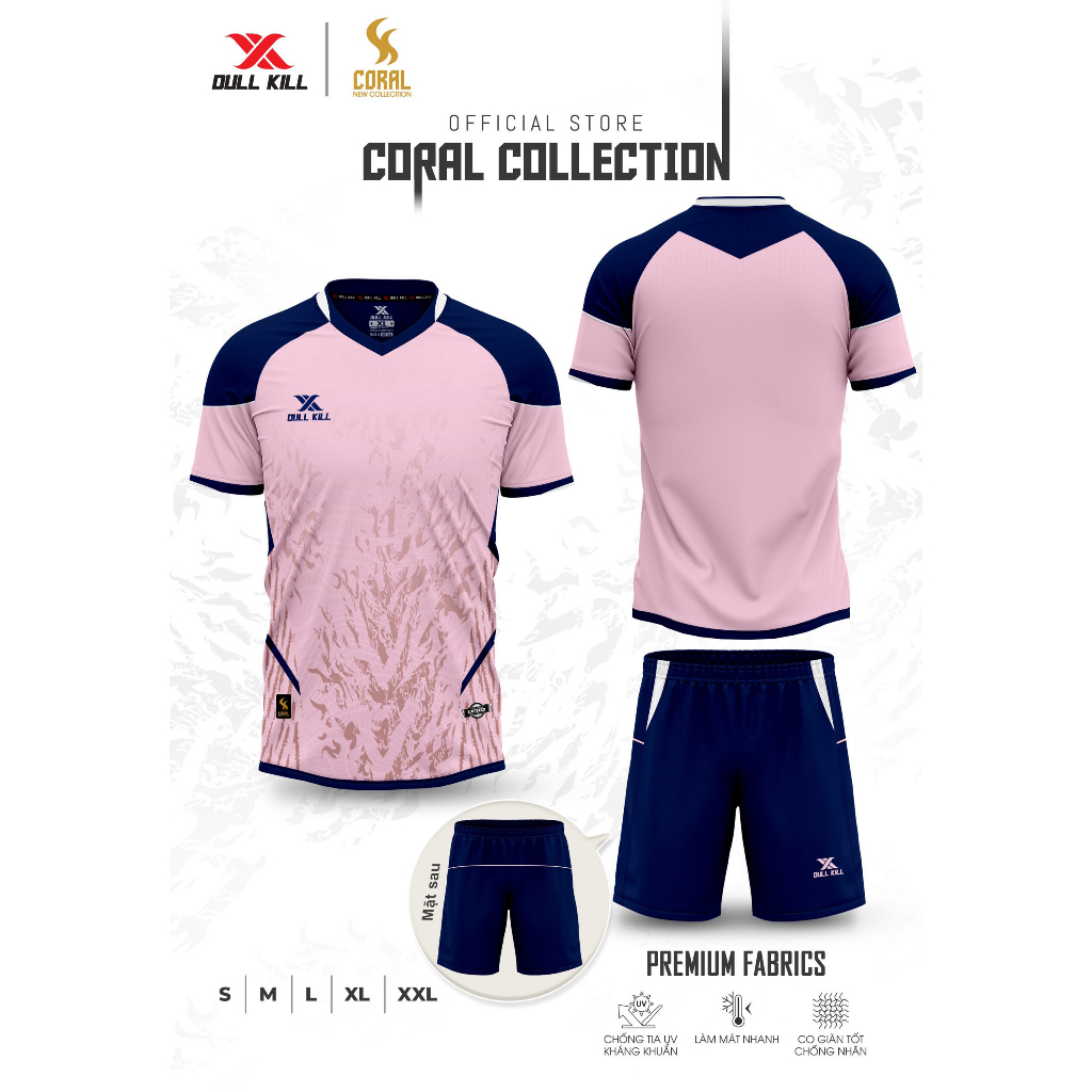 Áo Bóng Đá Dullkill Coral Chất Vải Thoáng Mát, Thấm Hút Mồ Hôi Tốt