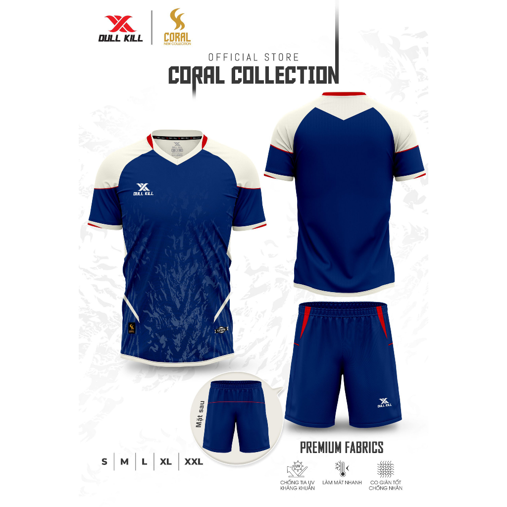 Áo Bóng Đá Dullkill Coral Chất Vải Thoáng Mát, Thấm Hút Mồ Hôi Tốt